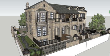 古典歐式獨(dú)棟大別墅風(fēng)格聯(lián)排別墅SketchUp模型設(shè)計(jì)與應(yīng)用